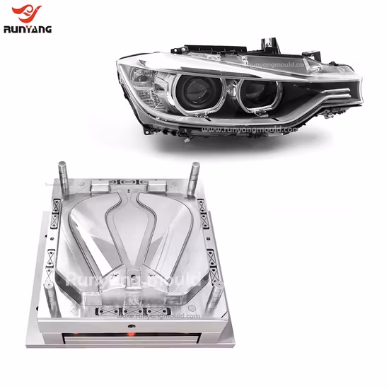 Customized Automotive Head Light Plastic Injection Molding Auto Parts Lamp Cover Mould Lens Mold
